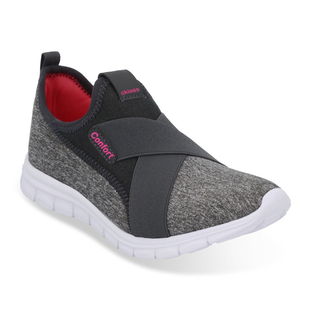 TENIS DE PISO MUJER GRIS CON ELÁSTICOS 59537 – - Main Image