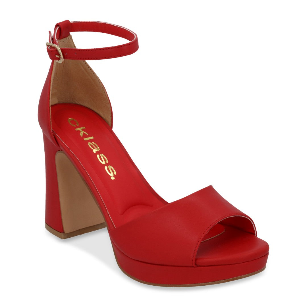 SANDALIA DE TACÓN ROJO CON PULSERA 08630 – - Main Image