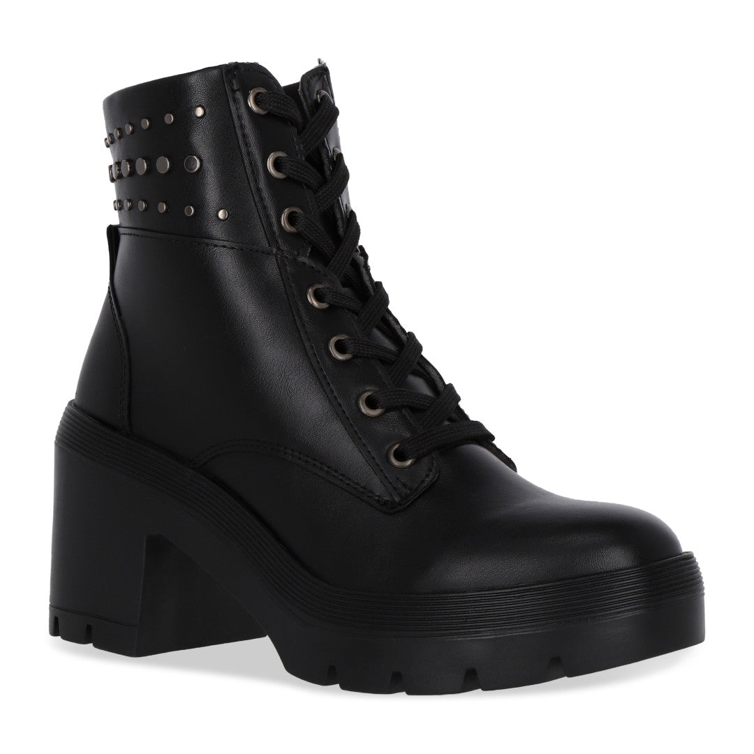 Cklass Zapatos De Tacon Con Agujetas 444-00 Zapato Tacón Negro