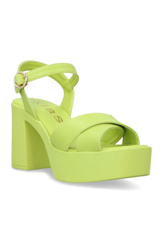 SANDALIA DE PLATAFORMA VERDE CON HEBILLA 47219 –