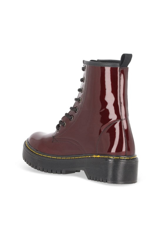 BOTÍN MILITAR TINTO CON CINTAS 49808 – - Main Image