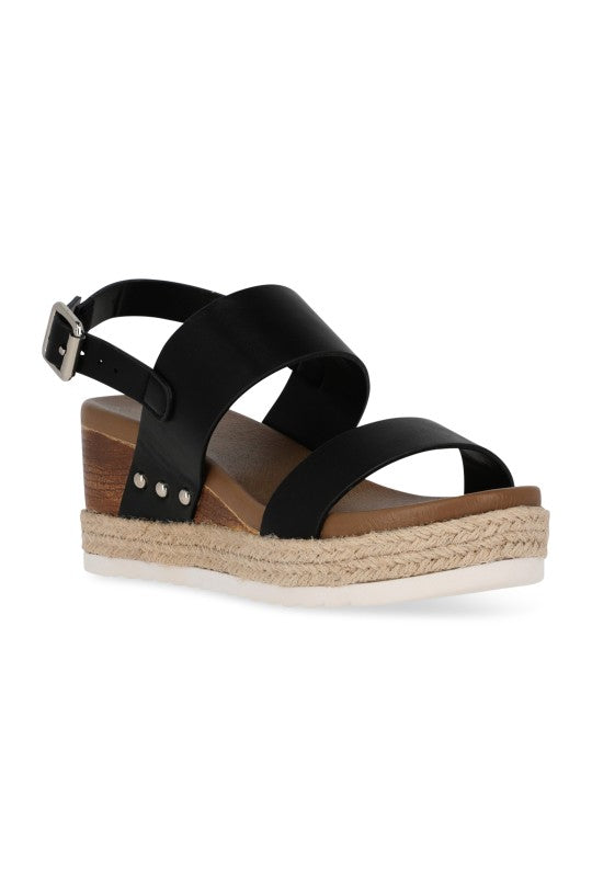 cklass 375-02 Sandalias Dama Mujer Plataforma 7.5 Cm Negras