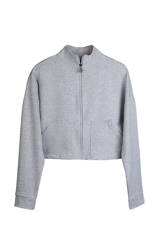 Sudadera gris con cierre 13186