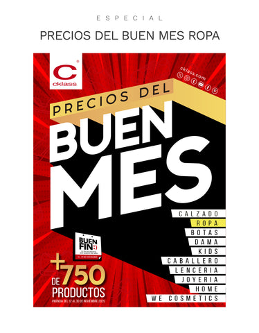PRECIOS DEL BUEN MES ROPA